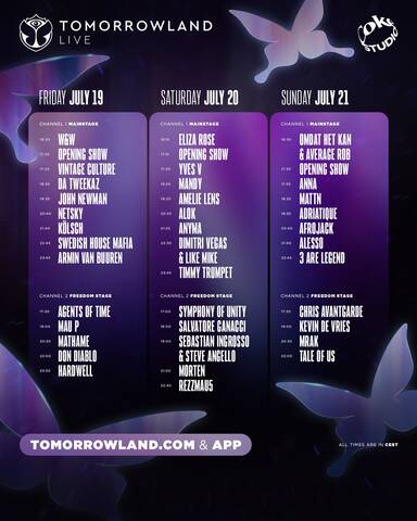 Tomorrowland 2024: Live Stream Schedule for 20th Anniversary Celebration Unveiled